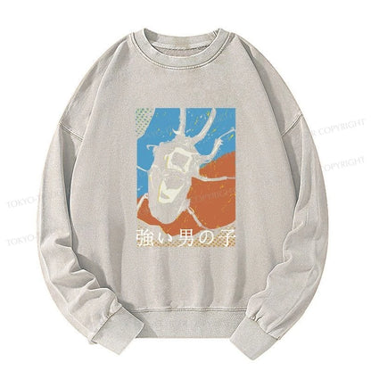 Tokyo-Tiger Strong Beetle Japanese Washed Sweatshirt