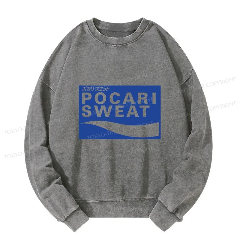 Tokyo-Tiger POCARI SWEAT Logo Washed Sweatshirt