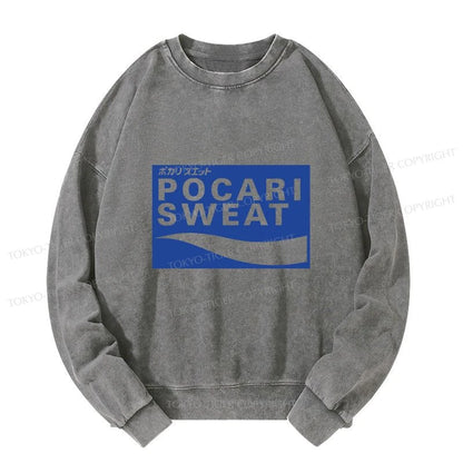 Tokyo-Tiger POCARI SWEAT Logo Washed Sweatshirt