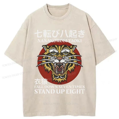 Tokyo-Tiger Retro Tiger Japanese Washed T-Shirt