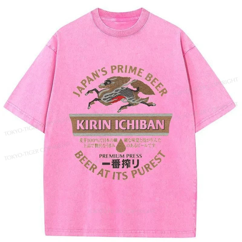 Tokyo-Tiger Kirin Ichiban Beer Japan Washed T-Shirt