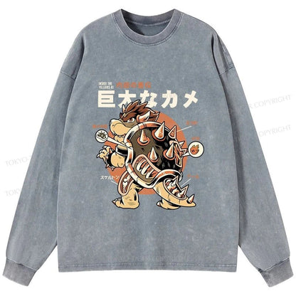 Tokyo-Tiger Vintage Kame Monster Washed Long Sleeve T-Shirt