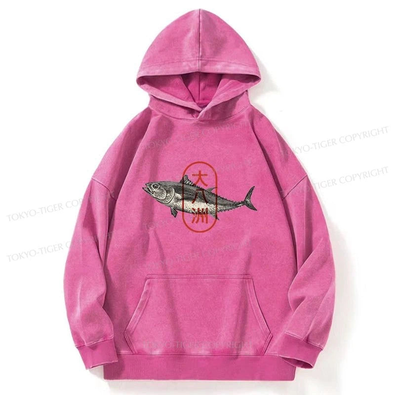 Tokyo-Tiger Oyashima Sushi Logo Washed Hoodie