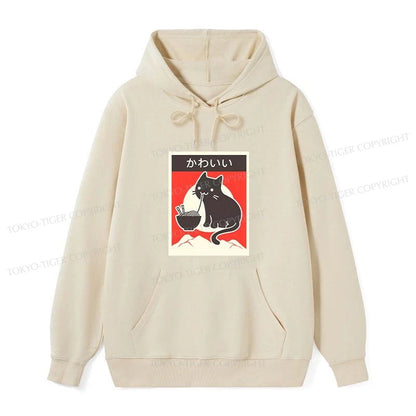 Tokyo-Tiger "Kawaii" Vintage Style Japenese Ramen Cat Classic Hoodie