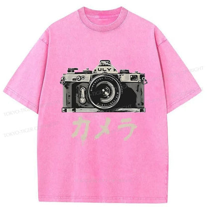 Tokyo-Tiger Japanese Camera Washed T-Shirt