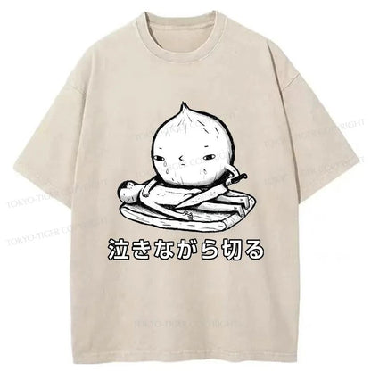 Tokyo-Tiger Crying Onion Japanese Washed T-Shirt