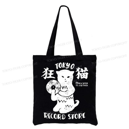 Tokyo-Tiger Tokyo Record Store Cat CD Tote Bag