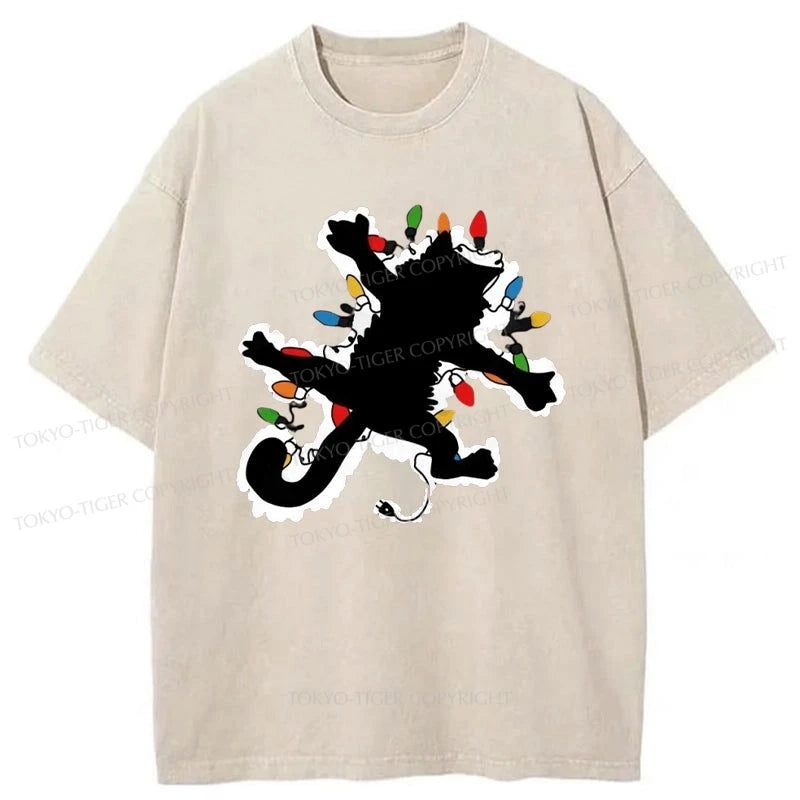 Tokyo-Tiger Funny Pussy-cat From Christmas Vacation Washed T-Shirt