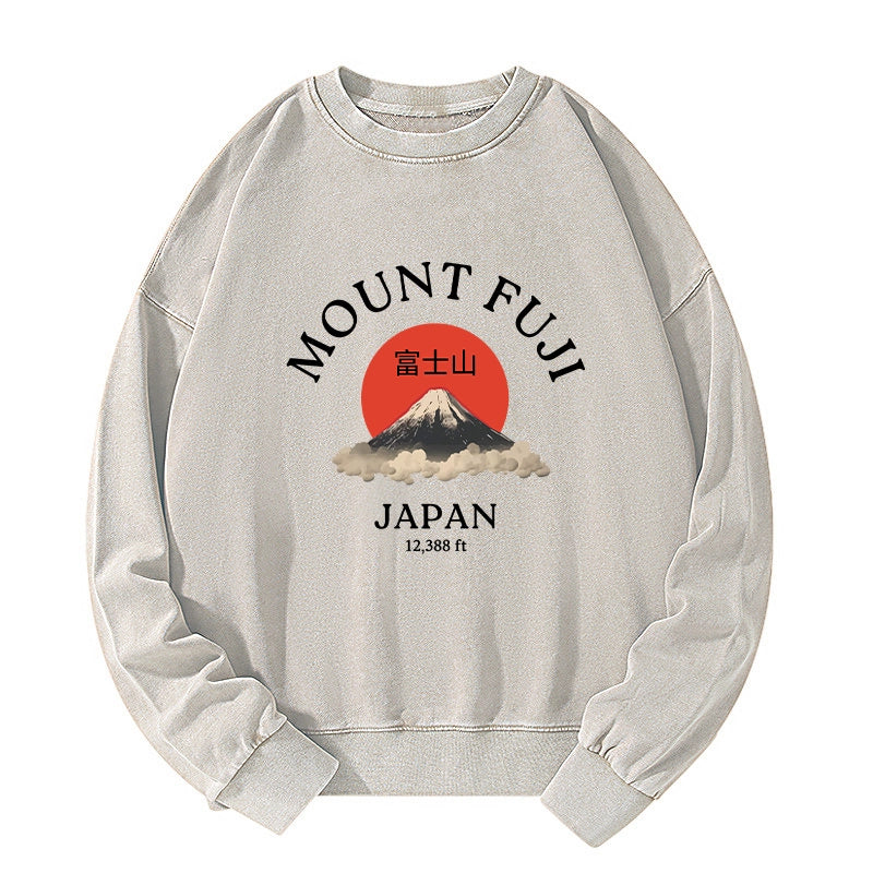 Tokyo-Tiger Japan Mount Fuji Sun Unisex Washed Sweatshirt