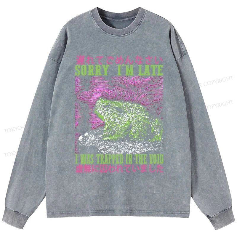 Tokyo-Tiger A Frog In Distress Japanese Washed Long Sleeve T-Shirt