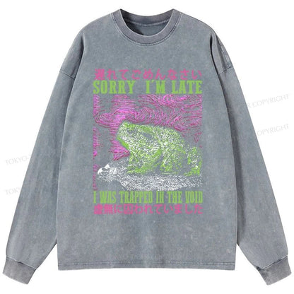 Tokyo-Tiger A Frog In Distress Japanese Washed Long Sleeve T-Shirt