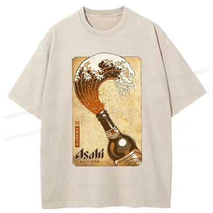 Tokyo-Tiger Asahi Logo Japanese Washed T-Shirt