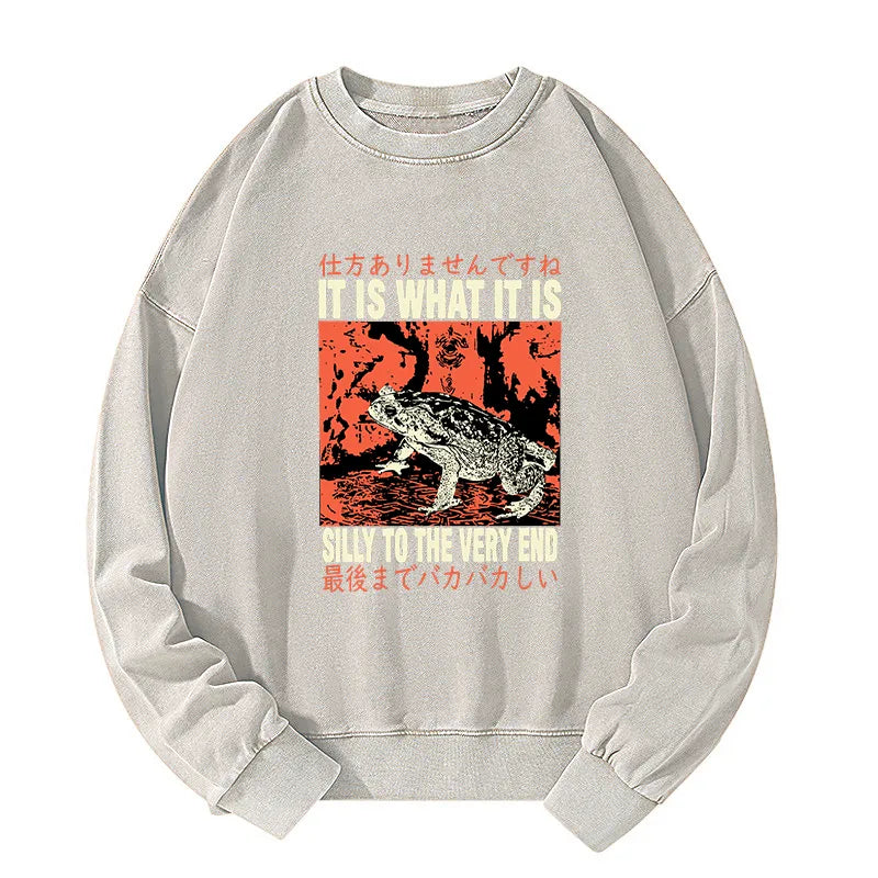 Tokyo-Tiger It Is What It Is Frog Washed Sweatshirt