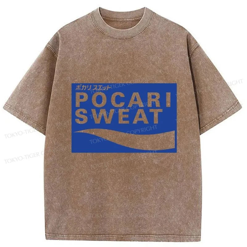 Tokyo-Tiger POCARI SWEAT Logo Washed T-Shirt