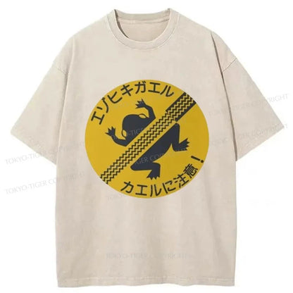 Tokyo-Tiger Don't Squish The Frogs Washed T-Shirt