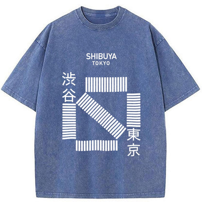 Tokyo-Tiger Japanese Shibuya Crossing Washed T-Shirt