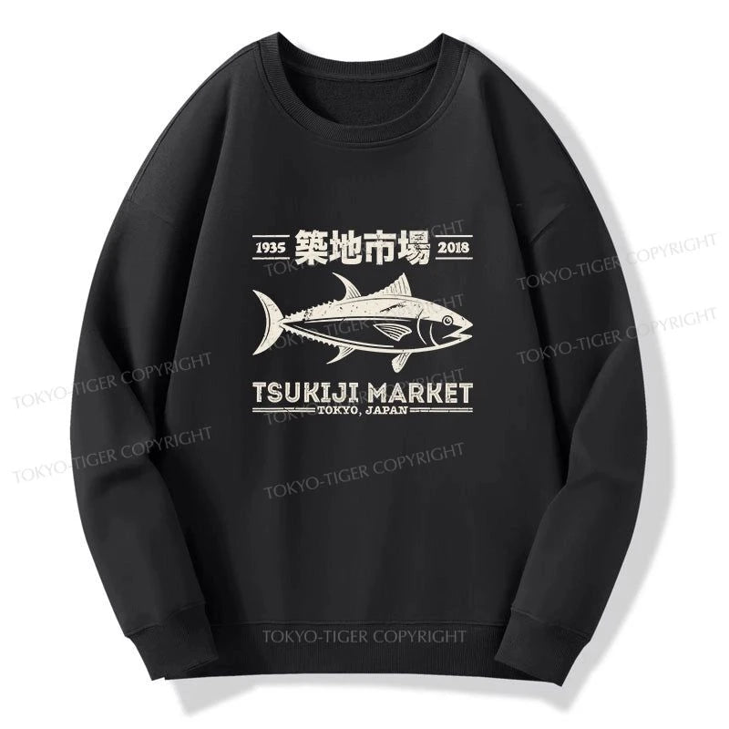 Tokyo-Tiger Retro Tsukiji Fish Market Streetwear Tokyo Sweatshirt