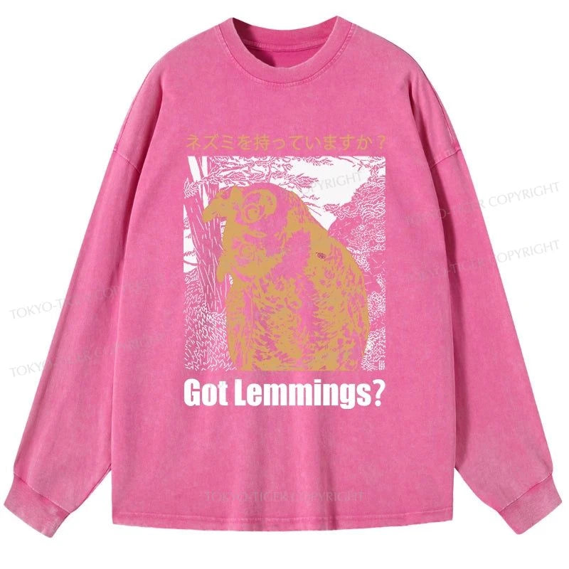 Tokyo-Tiger Do You Have Lemmings Japanese Washed Long Sleeve T-Shirt