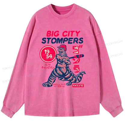 Tokyo-Tiger Big City Stompers Washed Long Sleeve T-Shirt