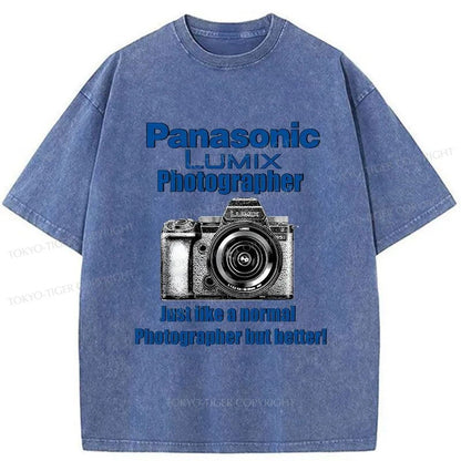 Tokyo-Tiger Panasonic Lumix Cameras Washed T-Shirt