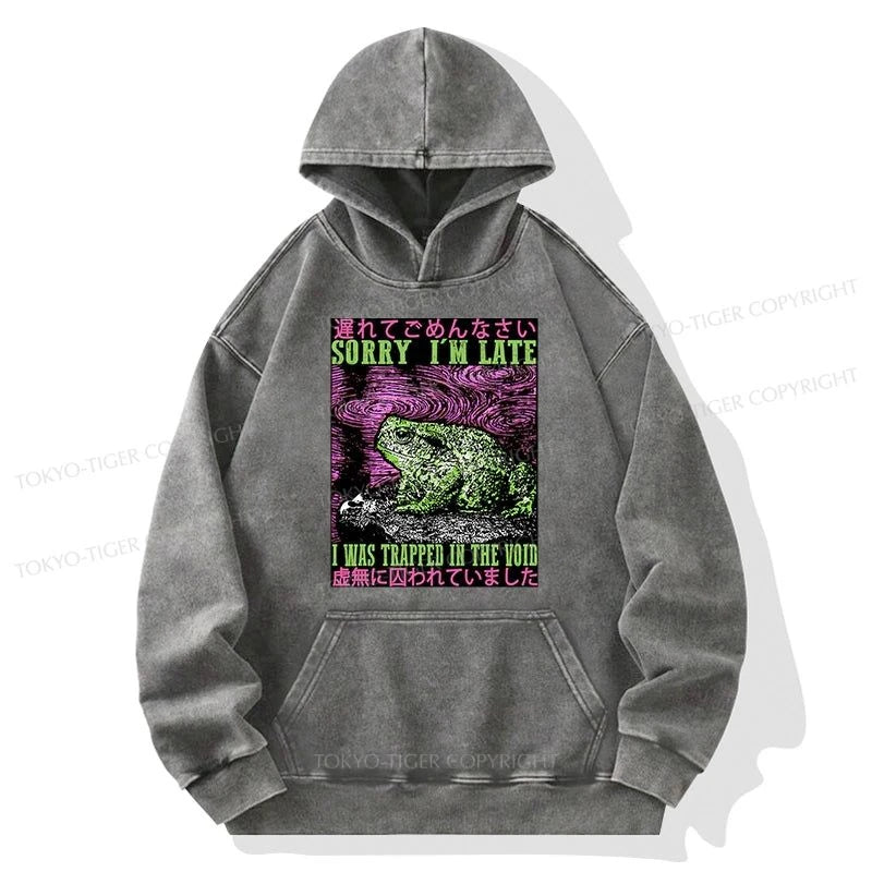 Tokyo-Tiger Frogs Trapped In The Void Washed Hoodie