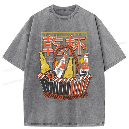 Tokyo-Tiger Have A Beer Together Washed T-Shirt