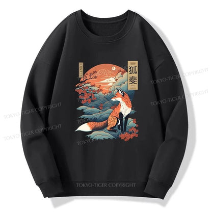 Tokyo-Tiger Japanese Kitsune Fox Sakura Sweatshirt