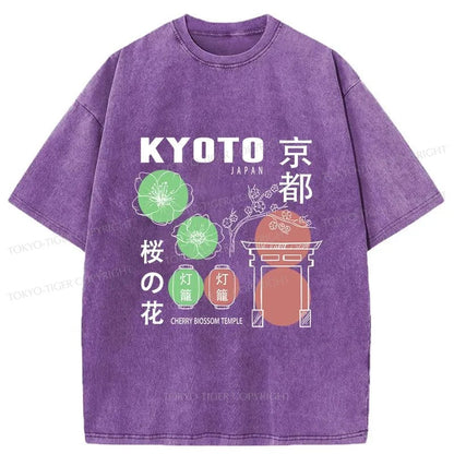 Tokyo-Tiger Kyoto Sakura Japanese Washed T-Shirt