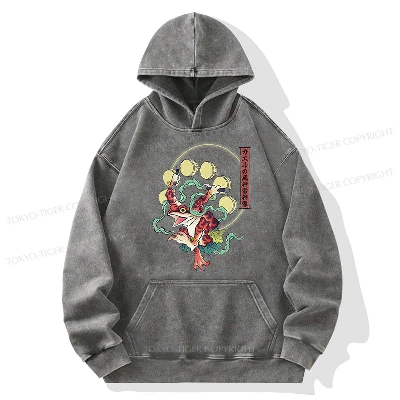 Tokyo-Tiger Frog Monster Japanese Washed Hoodie