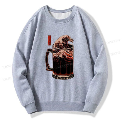 Tokyo-Tiger The Great Wave Of Beer Japanese Sweatshirt