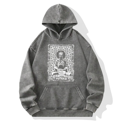 Tokyo-Tiger Sayagata Buddha Graphic Washed Hoodie