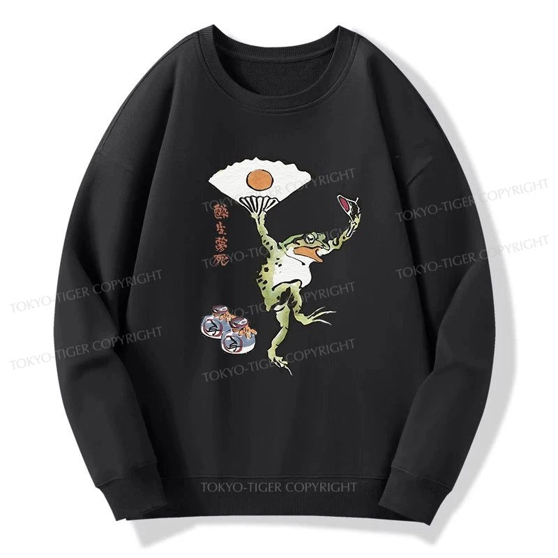 Tokyo-Tiger Dancing Frog Japanese Sweatshirt