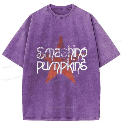 Tokyo-Tiger Smashing Pumpkins Logo Washed T-Shirt