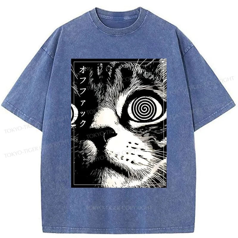 Tokyo-Tiger Scary Cat Japan Washed T-Shirt