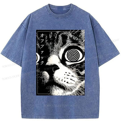 Tokyo-Tiger Scary Cat Japan Washed T-Shirt