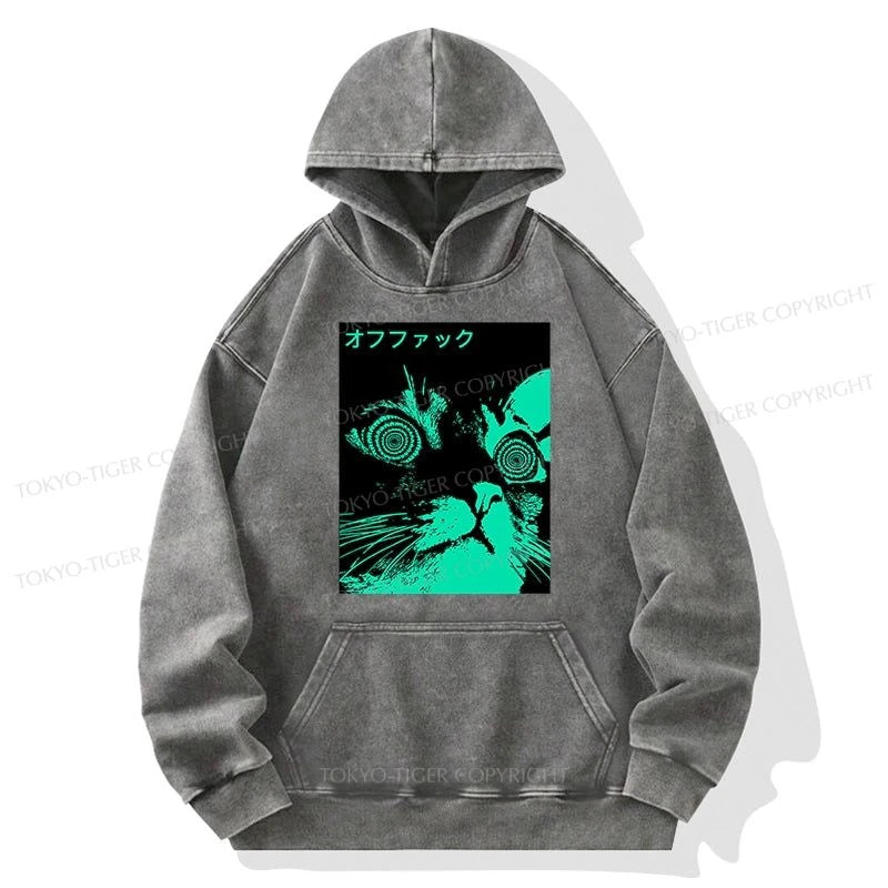 Tokyo-Tiger Cool Cat Japanese Washed Hoodie