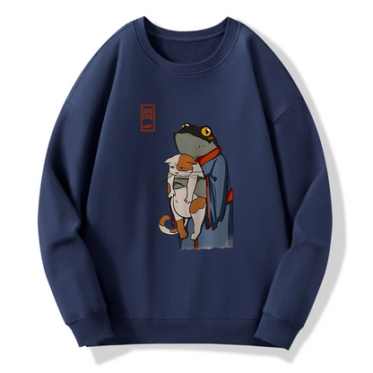 Tokyo-Tiger The Frog Holds The Cat Sweatshirt