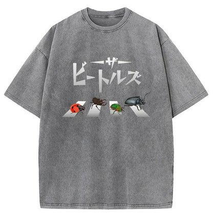 Tokyo-Tiger The Beatles Members Japanese Washed T-Shirt