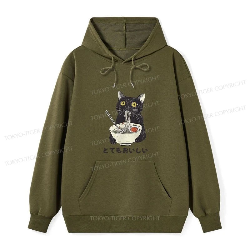 Tokyo-Tiger Cats Eat Ramen Noodles Classic Hoodie