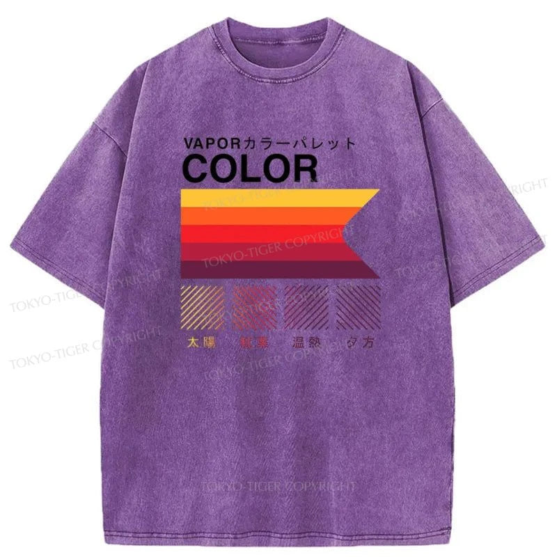 Tokyo-Tiger Vapor Color Palette Washed T-Shirt