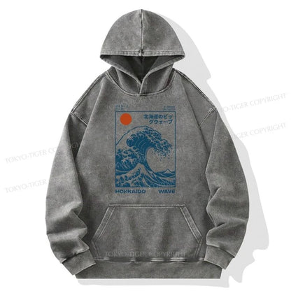 Tokyo-Tiger Hokkaido Wave Japan Washed Hoodie