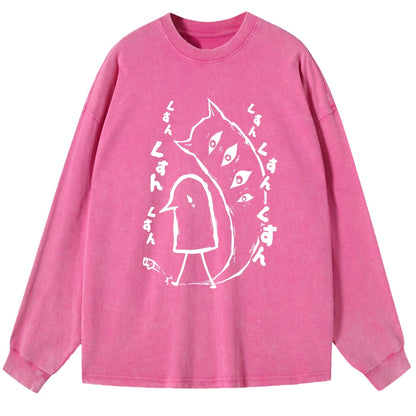 Tokyo-Tiger Goodnight Punpun Japanese Washed Long Sleeve T-Shirt