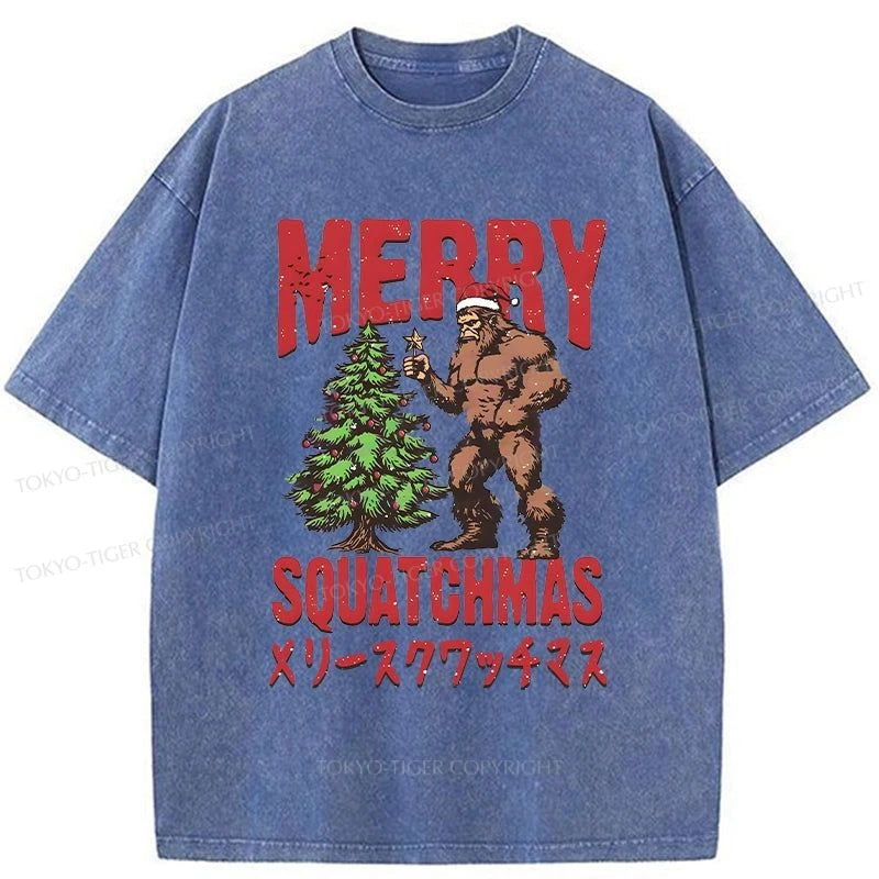 Tokyo-Tiger Monkey Takes Off Christmas Star Washed T-Shirt