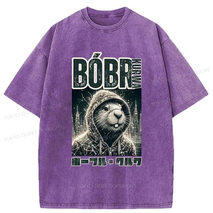 Tokyo-Tiger Bóbr Kurwa Japanese Washed T-Shirt