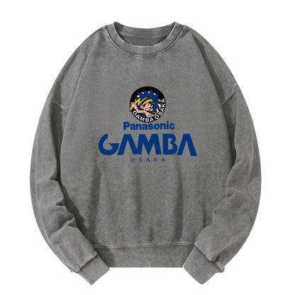 Tokyo-Tiger Vintage PANASONIC GAMBA OSAKA Japanese Washed Sweatshirt