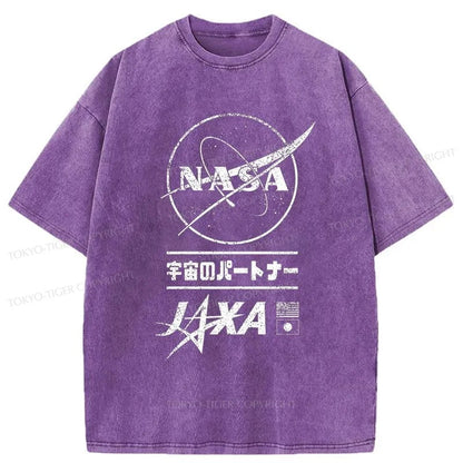 Tokyo-Tiger NASA JAXA Space Partners Washed T-Shirt