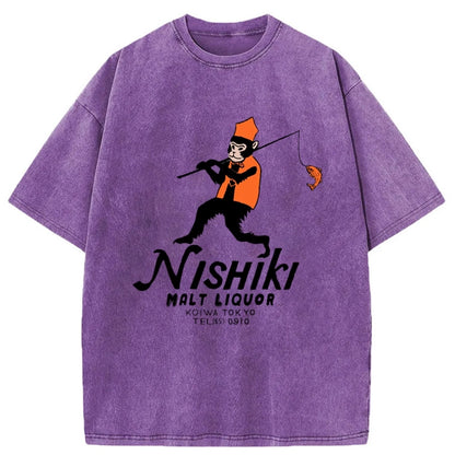 Tokyo-Tiger NISHIKI MALT LIQUOR Washed T-Shirt