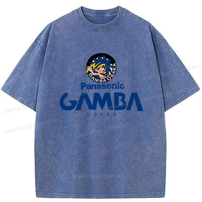 Tokyo-Tiger Vintage PANASONIC GAMBA OSAKA Japanese Washed T-Shirt