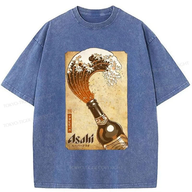 Tokyo-Tiger Asahi Logo Japanese Washed T-Shirt