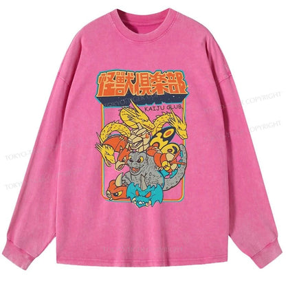 Tokyo-Tiger Kaiju Club Japanese Washed Long Sleeve T-Shirt